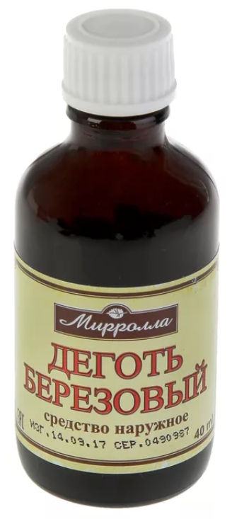 

Деготь березовый Миролла р-р для наруж.прим. 40мл