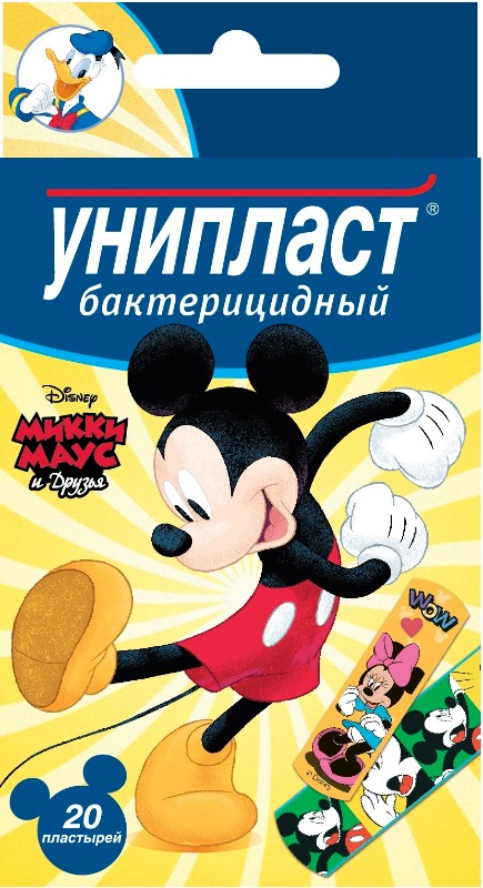 

Унипласт лейкопластырь Микки Маус и друзья бактерицидный детский №20