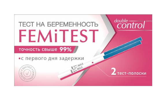 

Фемитест тест на определение беременности двойной контроль №2