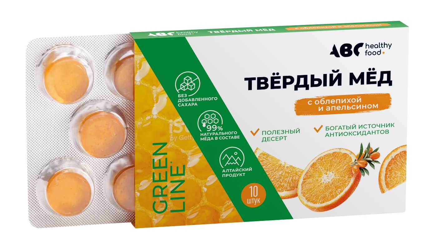 Купить АВС хэлси фуд твердый мед апельсин/облепиха 30г, ИП Зырянов С.А.