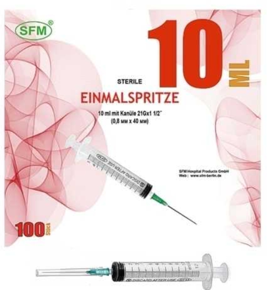 Купить СФМ шприц одноразовый трехкомпонентный 10мл №100, SFM Hospital Product