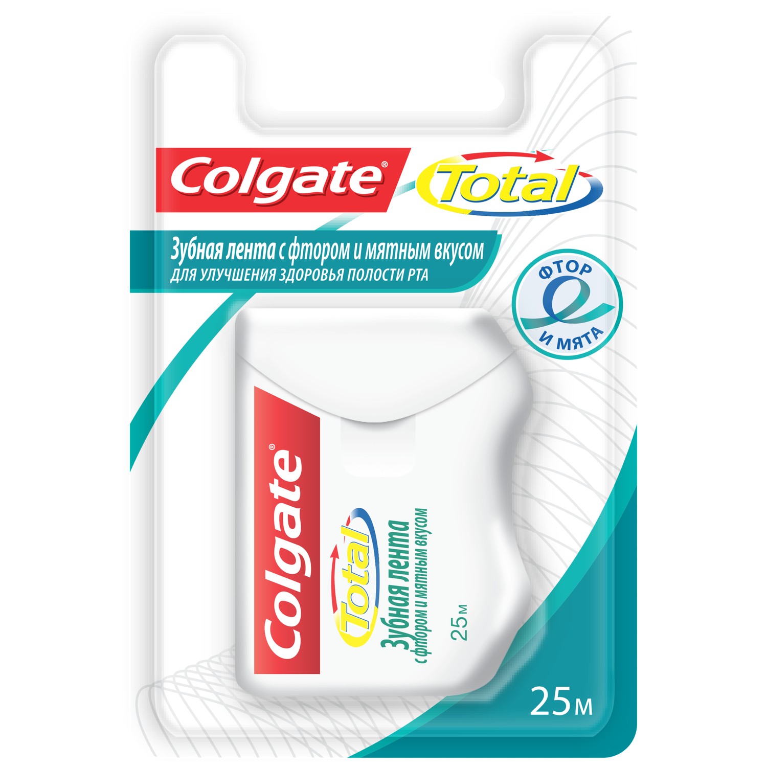 

Колгейт лента зубная Тотал фтор/мята 25м