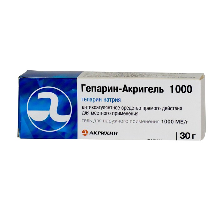 Гепарин-Акрихин гель 1000ЕД 30г