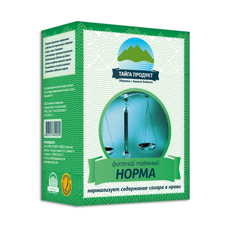 

Тайга-Продукт фиточай Норма при диабете 50г