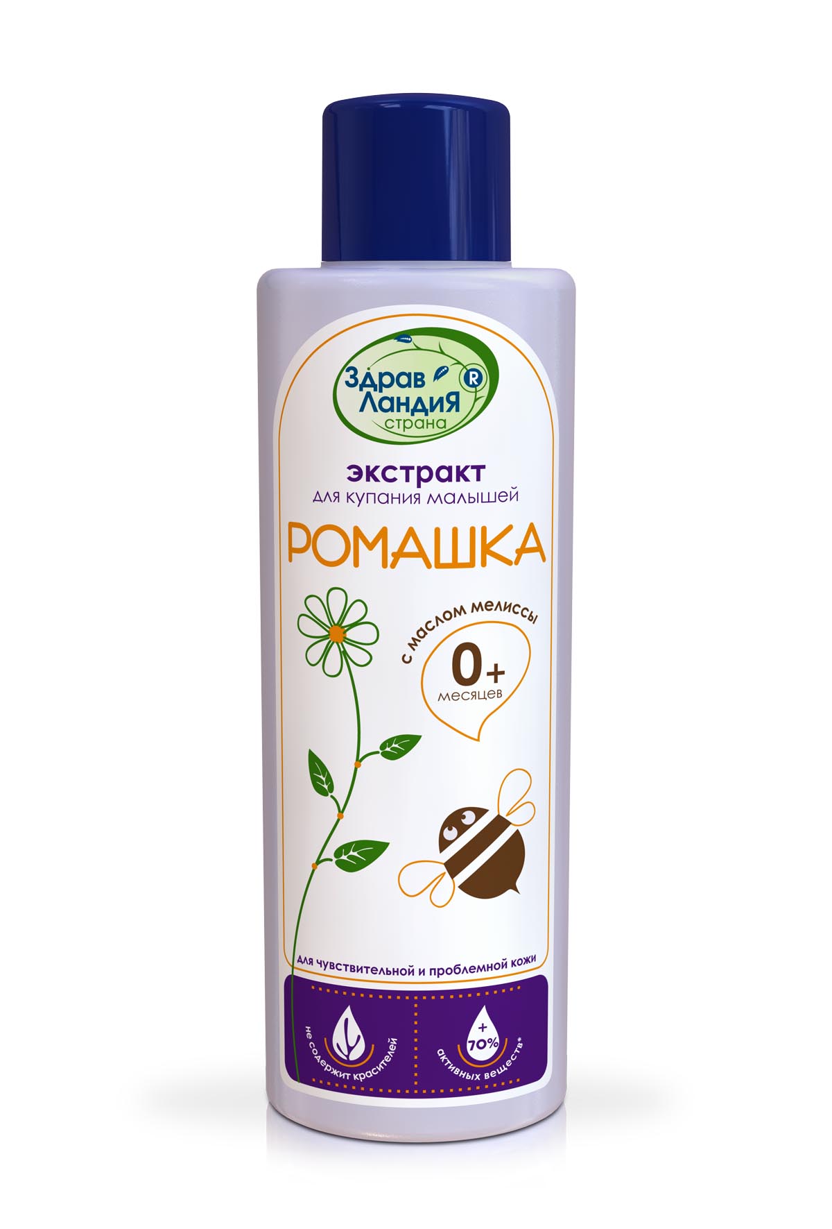 

Страна Здравландия экстракт д/купания малышей ромашка/масло мелиссы 250мл